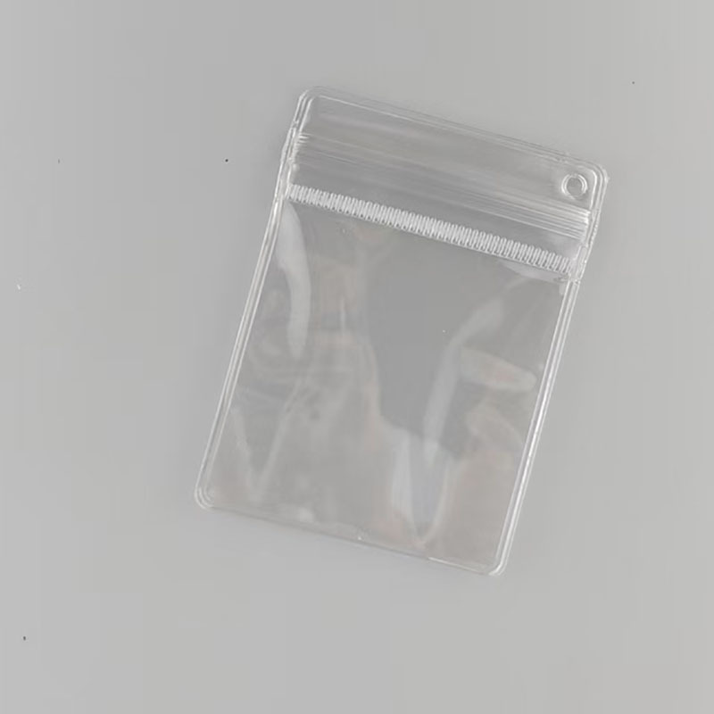 偏孔侧孔袋PVC透明首饰袋带孔可悬挂捏捏袋证件照摇摇乐收纳袋子