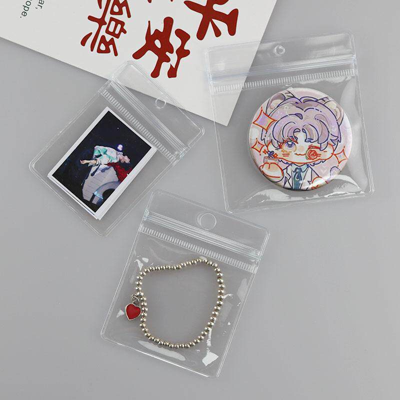 收纳袋可悬挂带孔PVC自封袋