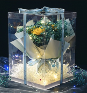 昆明同城送花 向日葵满天星透明礼盒 祝福探望 生日 友情