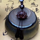 小叶紫檀雕刻莲花 貔貅木雕挂件红木莲蓬复古挂饰吊坠包挂礼物