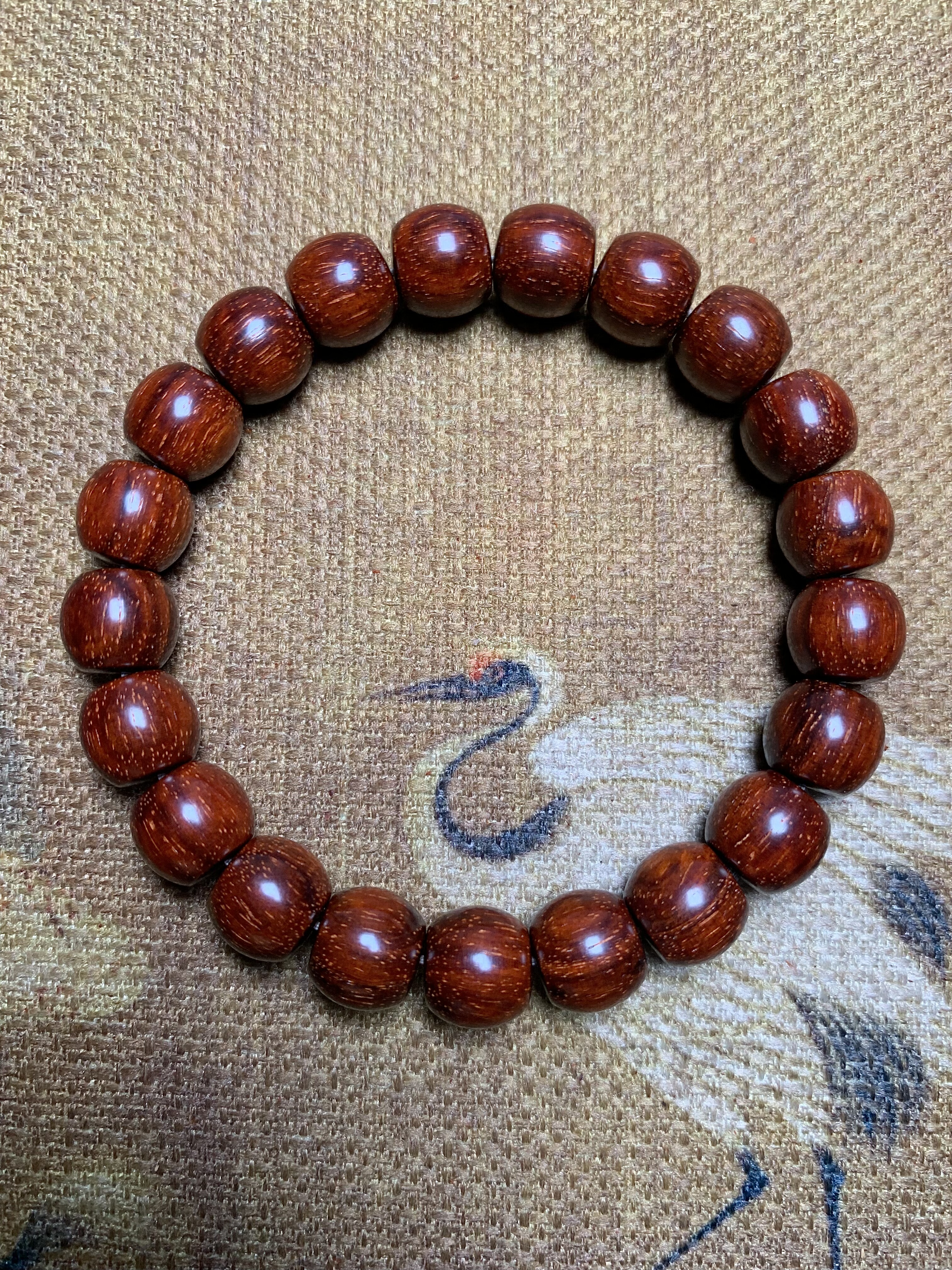 原汁原味印度小叶紫檀精工鼓珠全手工文玩佛珠手串无胶磨无科技