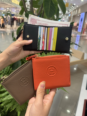 新款日韩女士短款钱包真皮时尚头层牛皮多卡位卡包零钱包