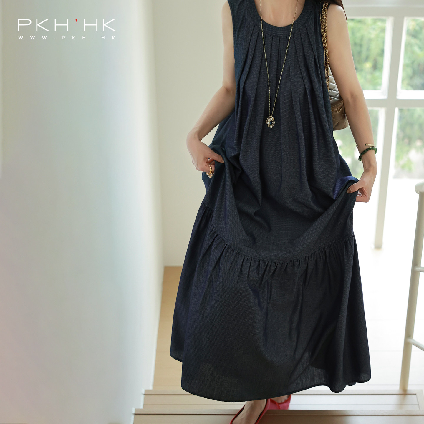 PKH.HK 特私服大爱 日常松弛时髦ONE-PIECE大袍子薄棉天丝连衣裙
