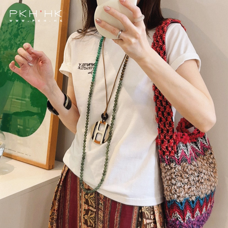 PKH.HK特夏季文荐BI入刚需 精致休闲精梳棉刺绣LOGO气质短袖白T恤