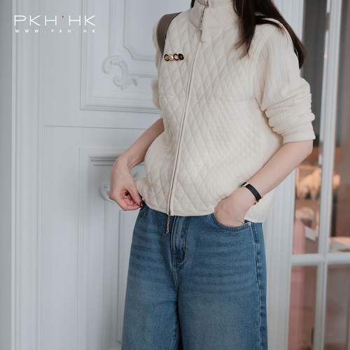 羊毛缝衍拉链抗风立领厚棉马甲