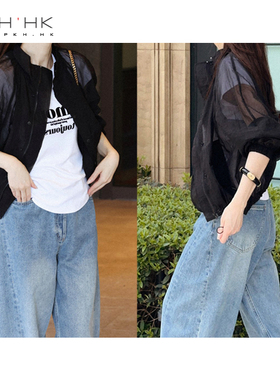 PKH.HK 特 夏季新品 文私服 户外轻运动时髦防晒抽绳薄透拉链外套