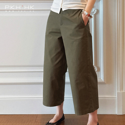 PKH.HK特夏新精气神时髦利索挺阔笔挺显腿直中腰八分九分小直筒裤