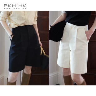 PKH.HK特 新文自留三色时髦干净好穿搭简洁笔挺率性大梨子短裤