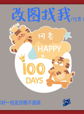 YBP145.小飞虎宝宝宴迎宾牌生日派对舞台设计素材ps