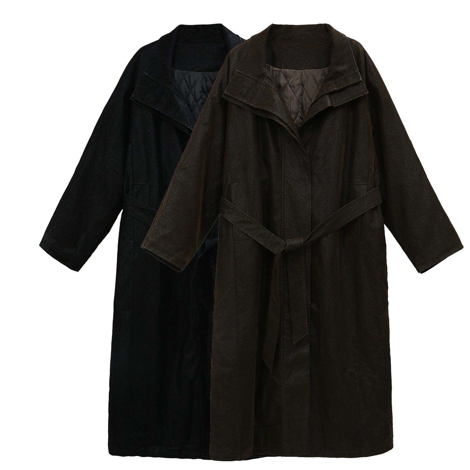 CIZZLEMORE【魅惑】长款时尚通勤风植绒羊毛棉加厚皮衣风衣外套