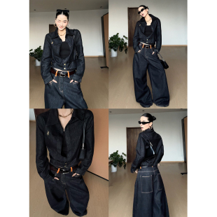 外套直筒休闲牛仔裤 刺绣设计收腰显瘦牛仔衬衫 出迹 CIZZLEMORE
