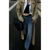 长裤 分割设计感百搭显瘦直筒阔腿牛仔裤 复古水洗经典 CIZZLEMORE