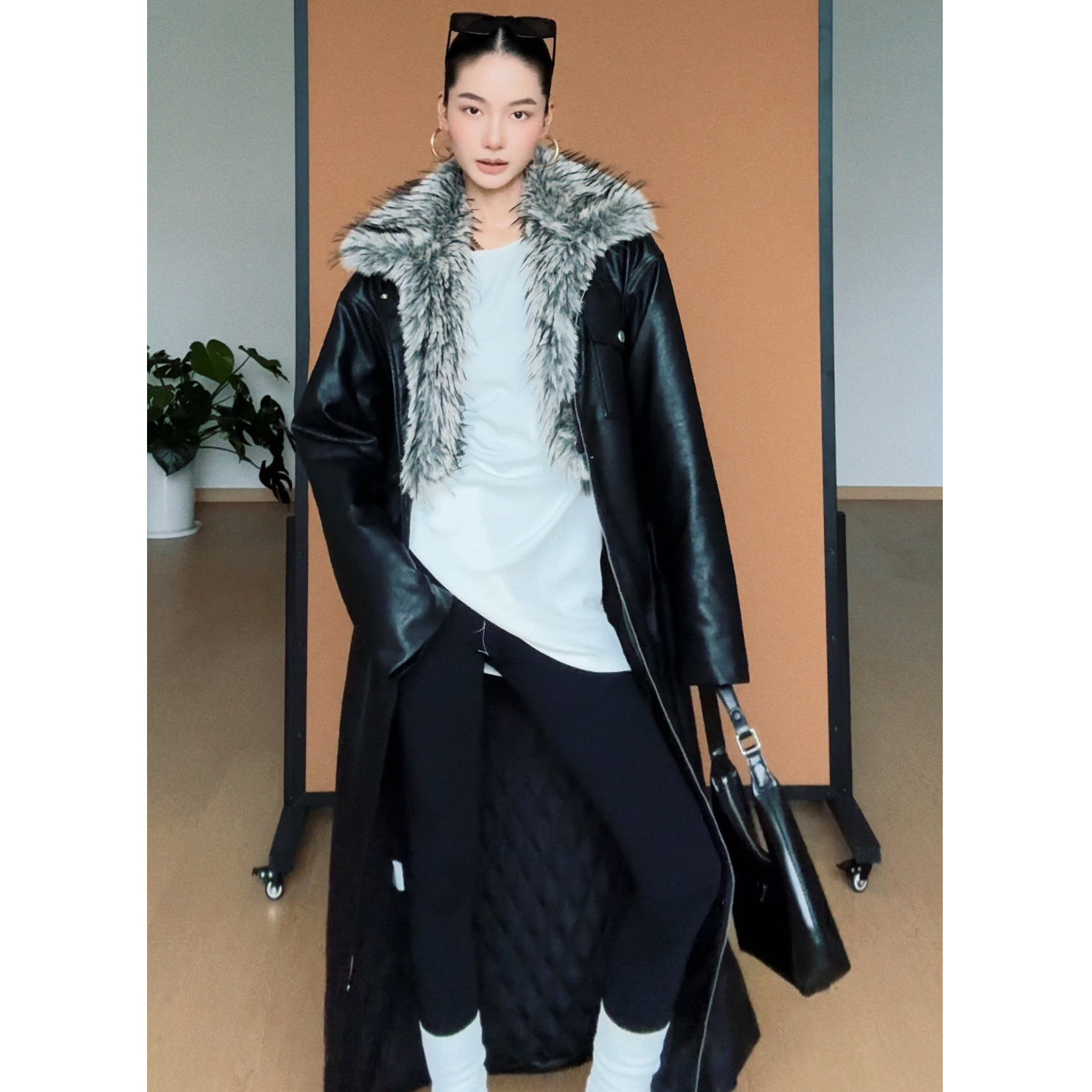 CIZZLEMORE【围炉煮雪】加厚皮毛一体外套女重磅可拆卸毛领派克服