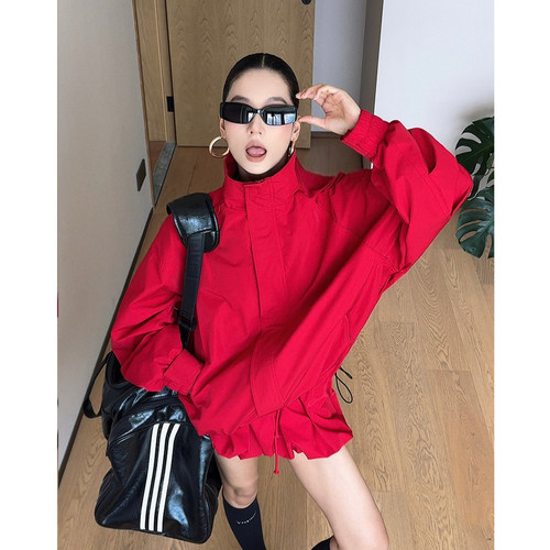 CIZZLEMORE 【温柔邂逅】时髦花苞抽绳结构夹克外套＋miu系花苞裙