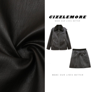 解构主义复古机车皮衣外套宽腰封短裙套装 CIZZLEMORE 暗夜鎏金