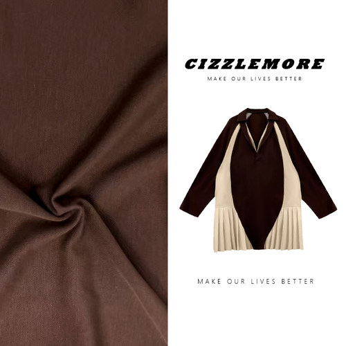 CIZZLEMORE【重构】撞色V领连衣裙新款高级感宽松百搭休闲连衣裙