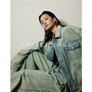 两件套套装 长裤 都市时髦街头舒适层次洗水牛仔外套 CIZZLEMORE