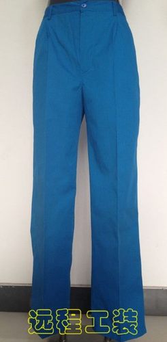 棉质宝蓝色夏季劳保工作服