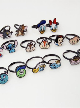 怪兽大学史迪奇蓝精灵开口戒指