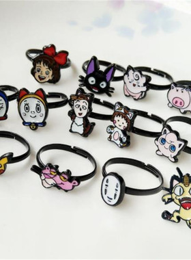 可调节开口戒指樱桃小丸子无脸男