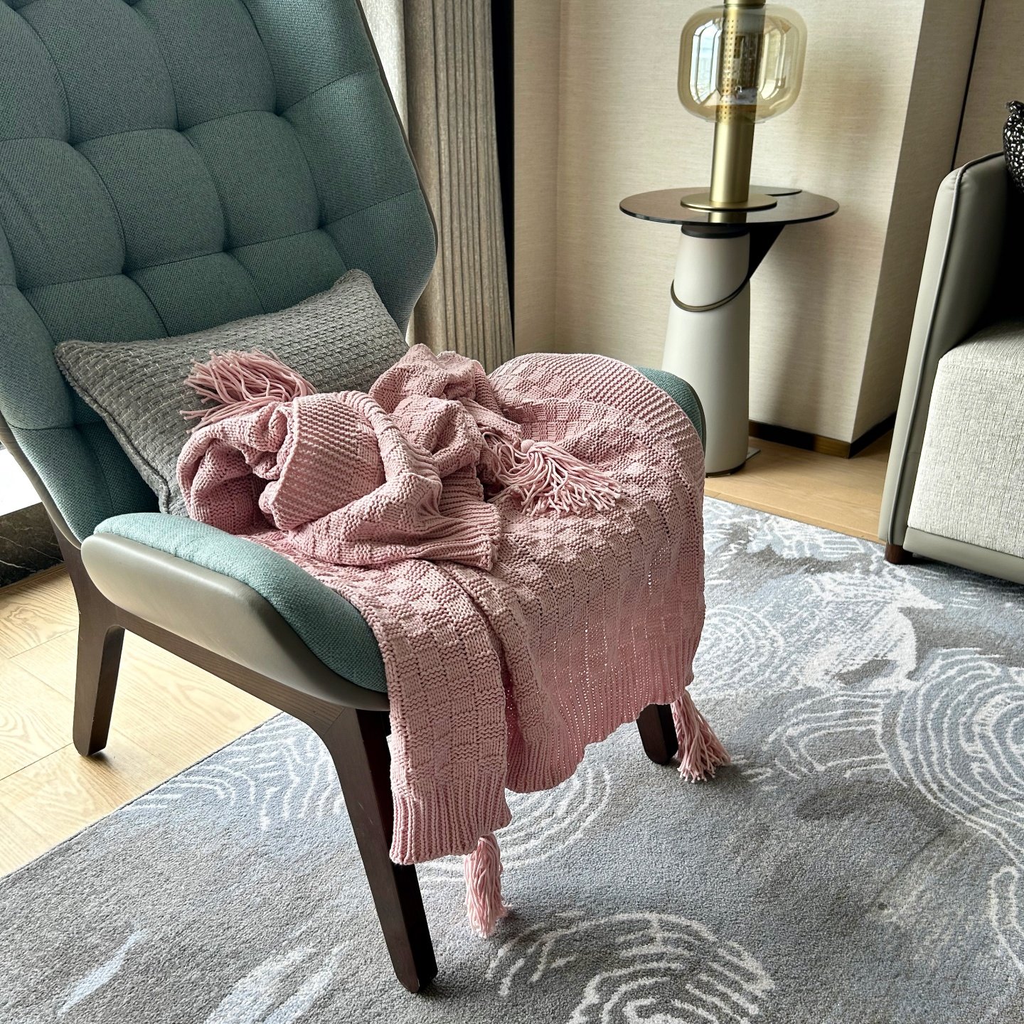 特惠！美单设计师款 珊瑚粉欧式出口毛线毯针织毯沙发盖毯 午睡毯,床上用品,休闲毯/毛毯/绒毯,淘宝优惠券,粉丝福利购,淘宝优惠卷