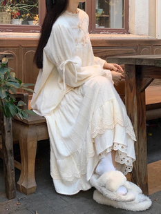 甜美奶乖软妹风裙子森系田园风可爱少女稚气奶奶风穿搭套装秋冬季