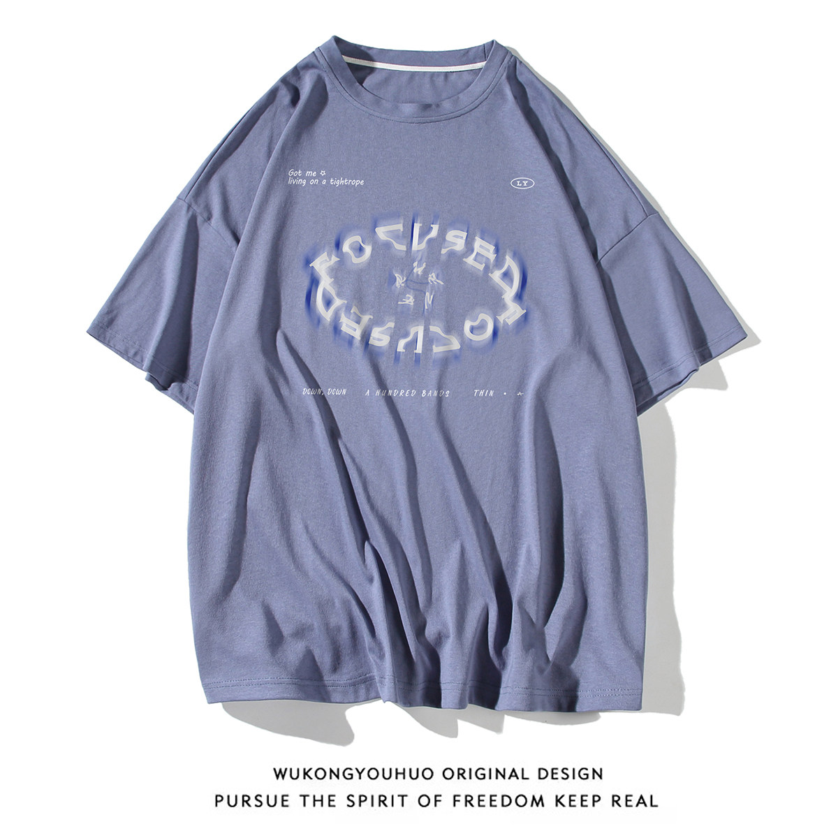 白底夏季新款青春时尚印花全棉百搭情侣短袖T恤T1016P25控38,男装T恤,电商A247-1