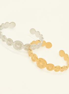 ins风不锈钢太阳花女士手镯