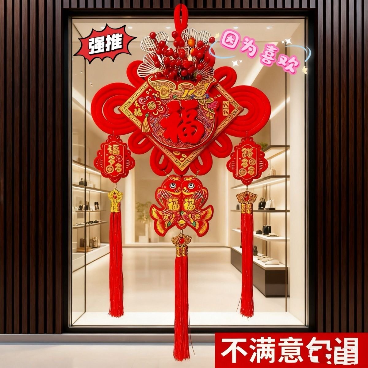 【新人福利】春节装饰客厅中国结石榴钱袋挂件新款红果乔迁喜庆