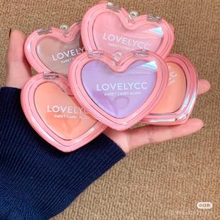 新品!lovelycc爱心腮红膏糖果甜蜜元气腮紫面中提亮收缩色膨胀色