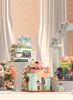 哲高612005-08遇见音乐室街景儿童女孩拼组装积木玩具摆件模型礼