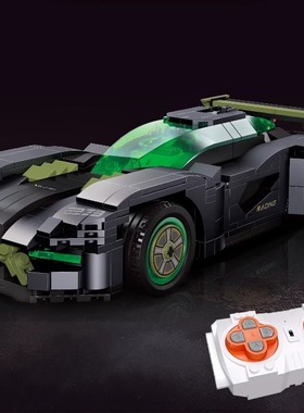 澄海玩具遥控车杰星92027新款跨境构建组装diy科技跑车积木