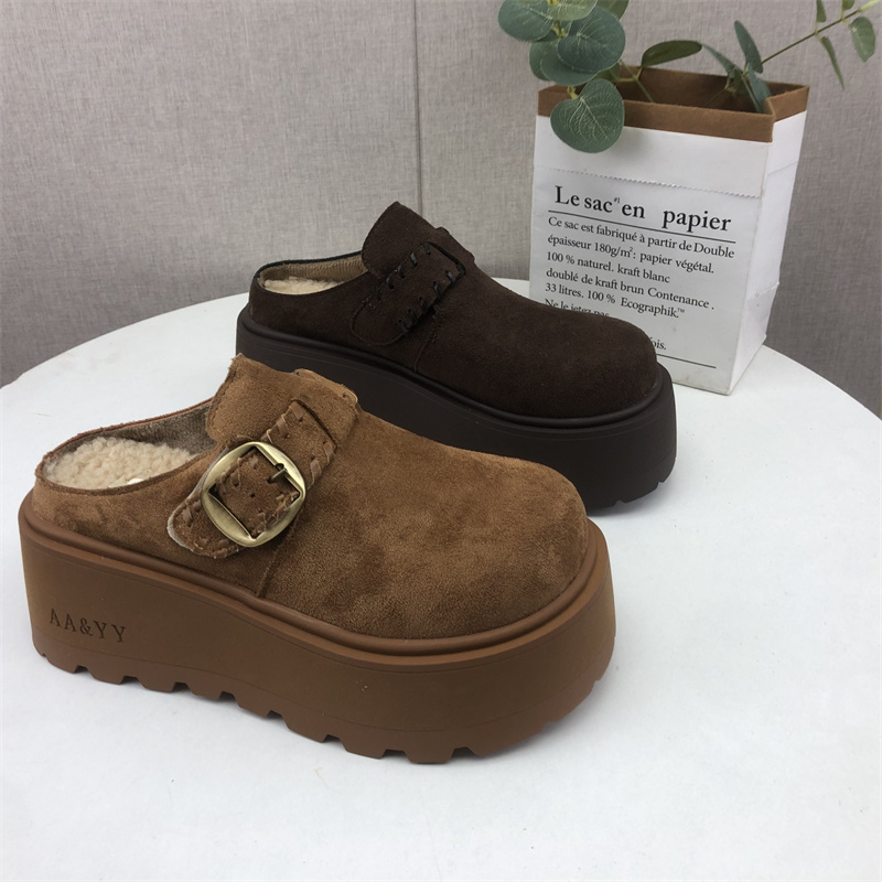 品牌撤柜2025秋季新款断码处理时尚女鞋圆头松糕底舒适外穿半拖鞋