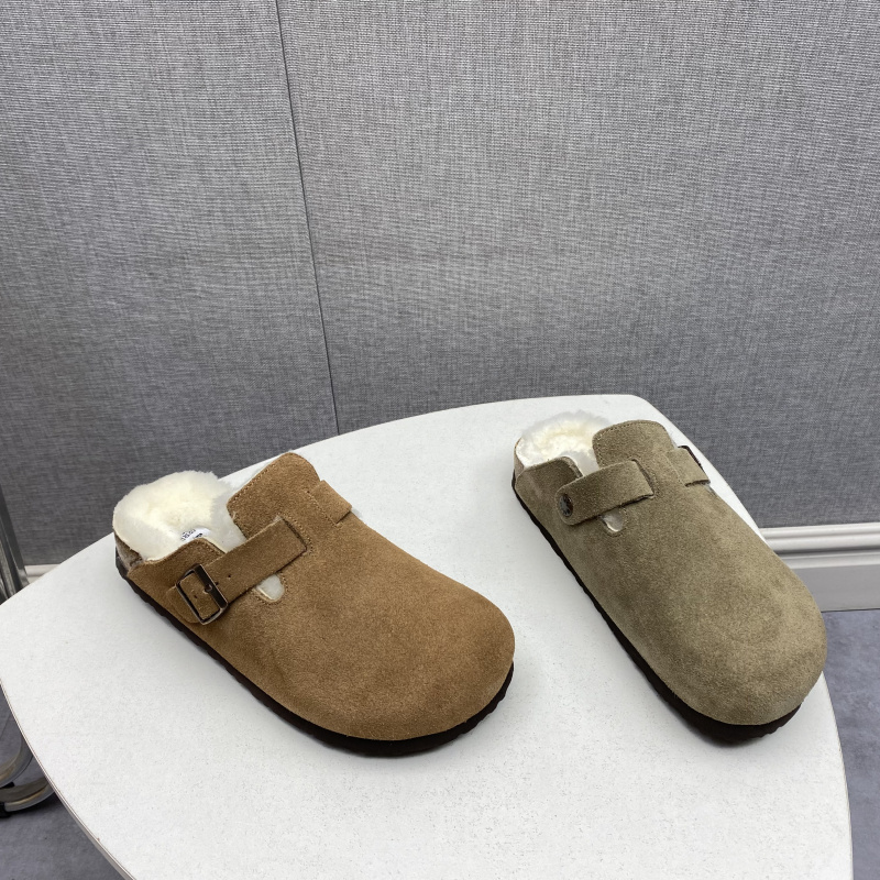 品牌撤柜2025冬季新款断码处理女鞋搭扣百搭平底羊毛保暖包头拖鞋