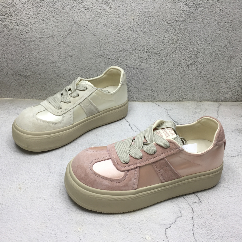 品牌撤柜2025春季新款断码处理真皮女鞋平底圆头百搭系带韩版板鞋