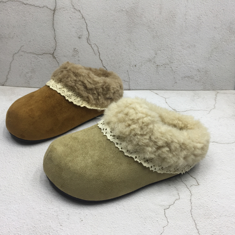 品牌撤柜2025冬季新款断码处理女鞋包头厚绒保暖内增高休闲半拖鞋