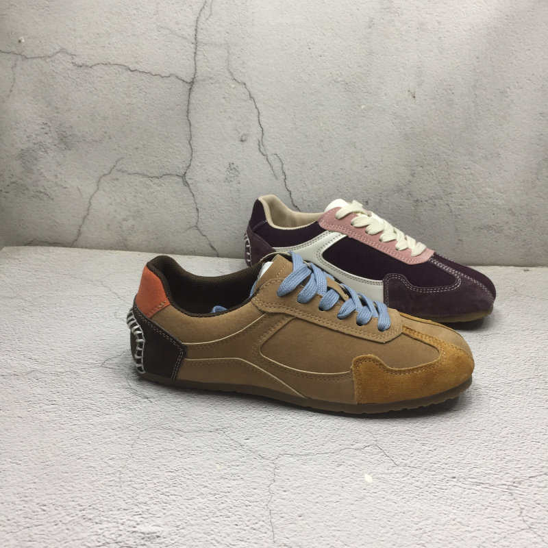 品牌撤柜2024秋季新款断码处理真皮女鞋复古风平底拼接牛皮休闲鞋,女鞋,时尚休闲鞋,淘宝优惠券,粉丝福利购,淘宝优惠卷