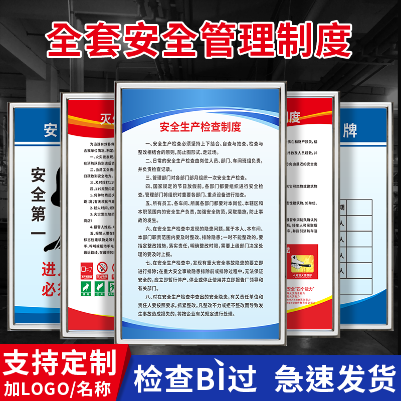 安全生产管理制度牌消防标识仓库