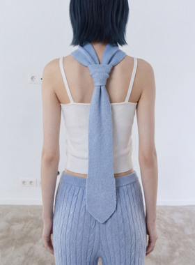 knits market 12Ac 领带围巾毛织围巾细条针织围巾多色S9