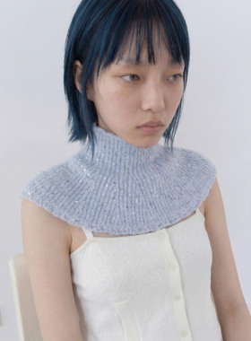 knits market 10Ac 彩色亮片毛针织围脖假领针织假领 S9
