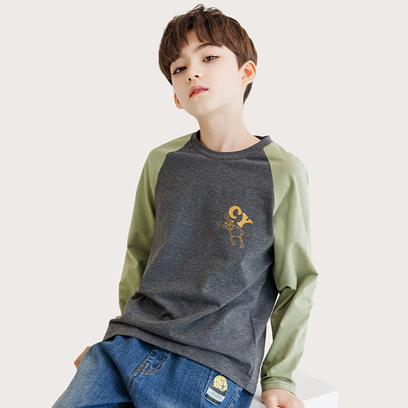 纯一良品男童长袖T恤插肩打底衫