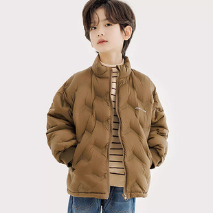 【防水】纯一良品男童三角压印立领羽绒服冬中学生保暖外套85绒子