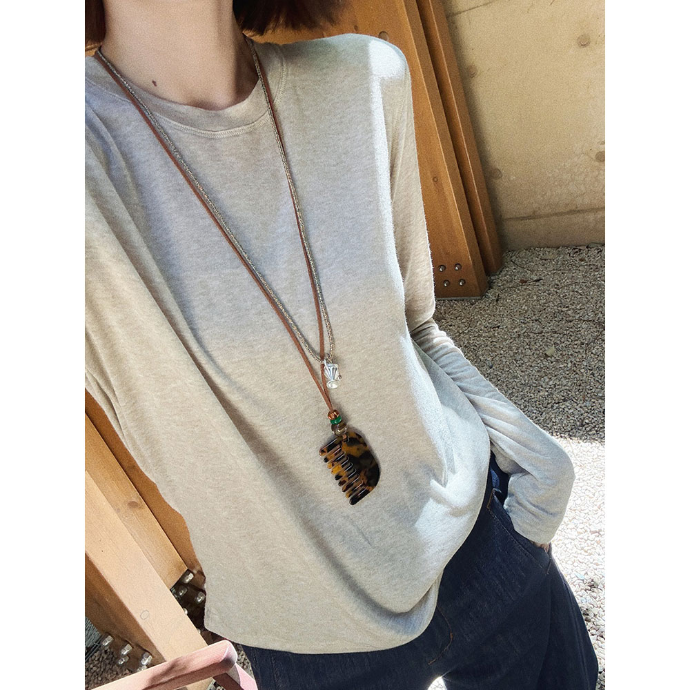 MGDM时尚简约羊毛莱赛尔圆领T恤