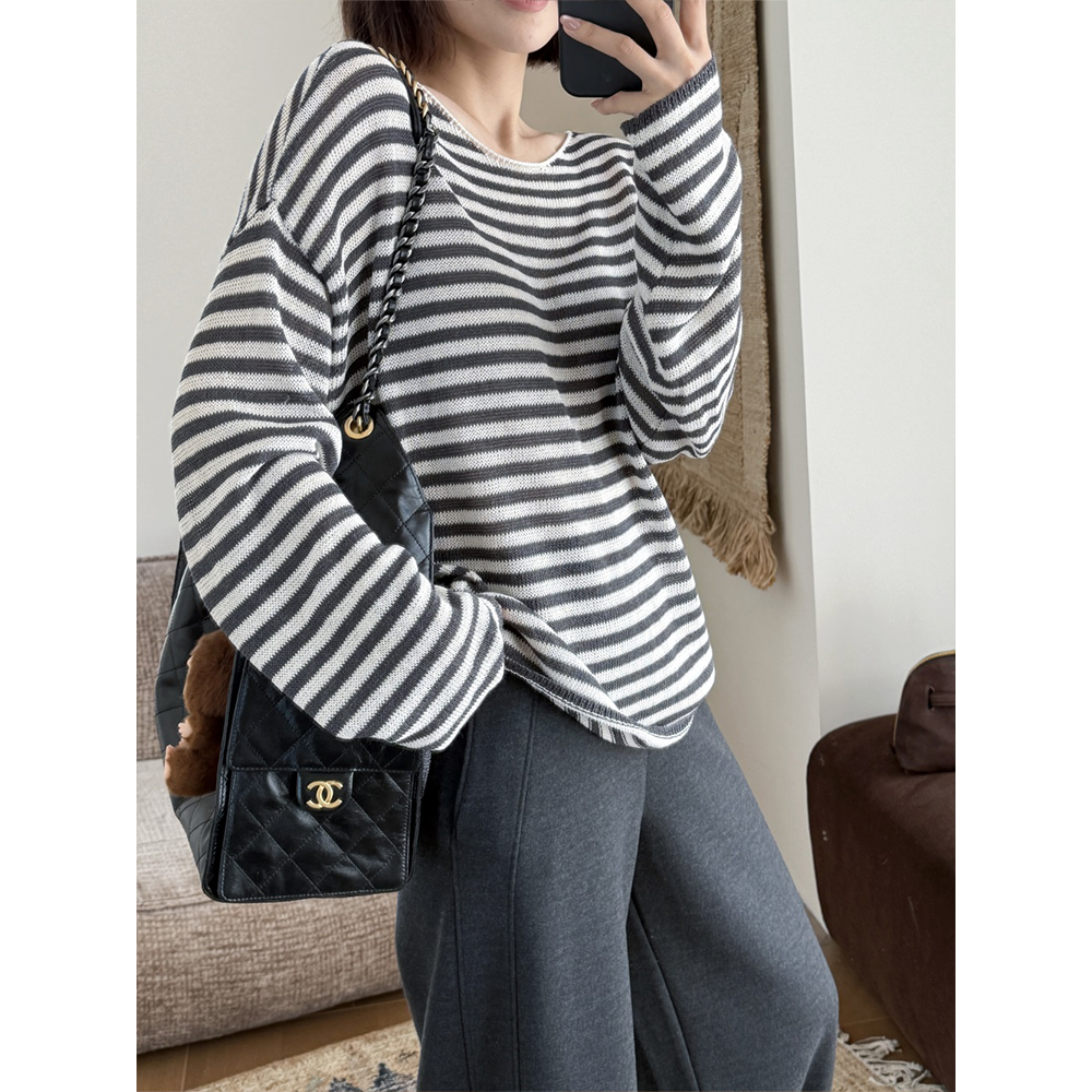 【唐悠悠mgdm】亚麻圆领镂空轻薄显瘦罩衫上衣女纯色宽松打底衫