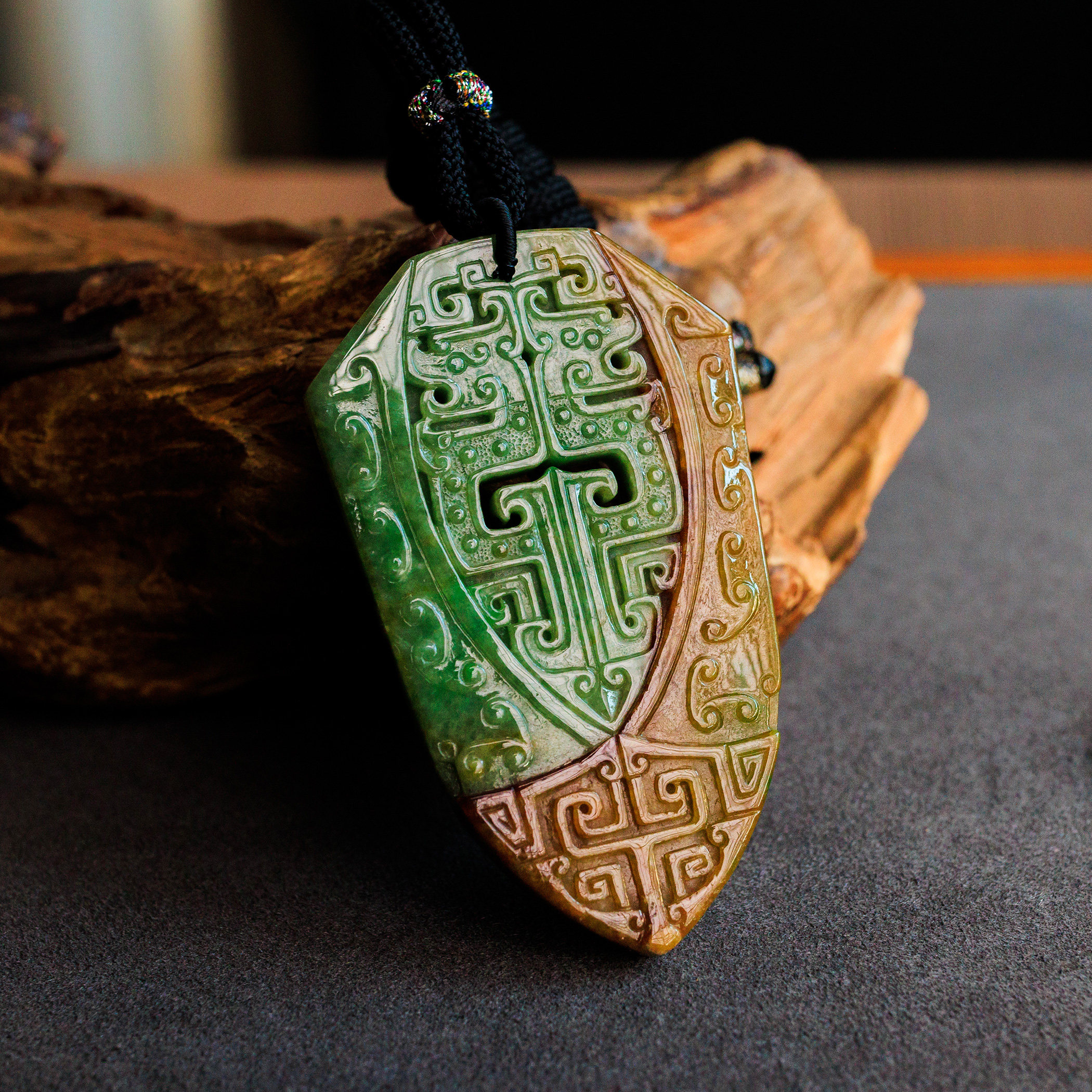 天然翡翠 a货 吊坠 挂件 仿古牌 俏色 冰种