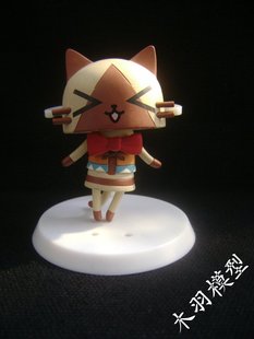 怪物猎人猫猫村组立式Q版粘土艾露猫主角猫公仔手办