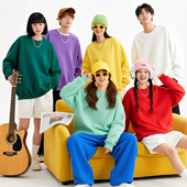 姐妹聚会团建年会团体服装 糖果色彩色卫衣薄款 圆领男女闺蜜装 定制