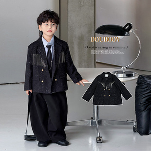 儿童宽松链条流苏西服宝宝花童走秀西装 2025秋款 礼服 套装 男童西装