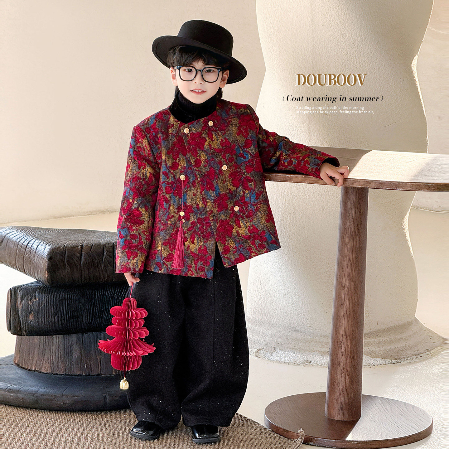 儿童复古新中式风碎花外套2025冬季新款男童加厚碎花小香宽松外套,童装/婴儿装/亲子装,普通外套,淘宝优惠券,粉丝福利购,淘宝优惠卷