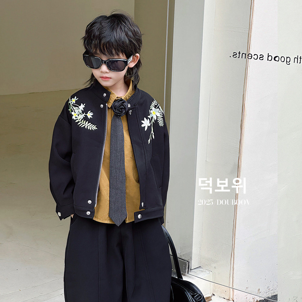 男童外套2025春秋刺绣夹克